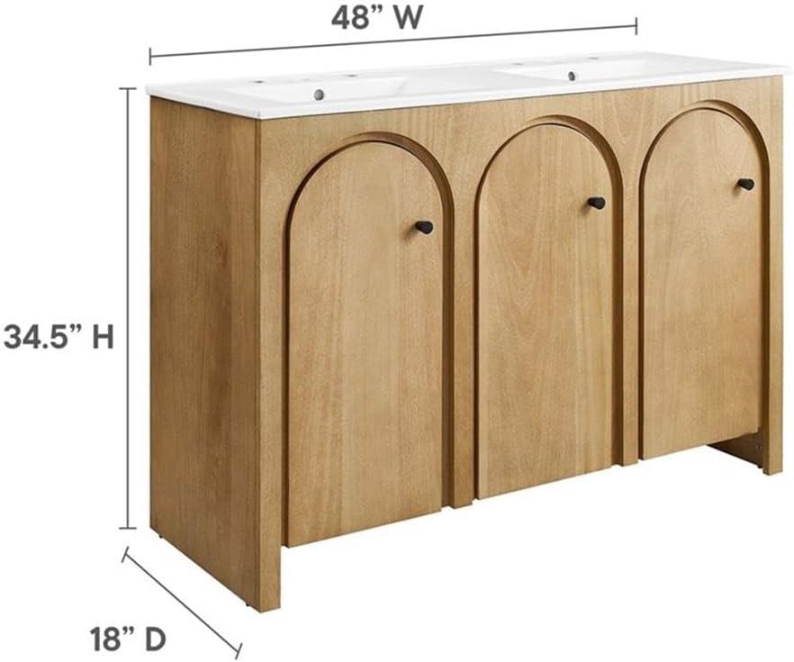 Appia 48" Oak White Double Sink Bathroom Vanity