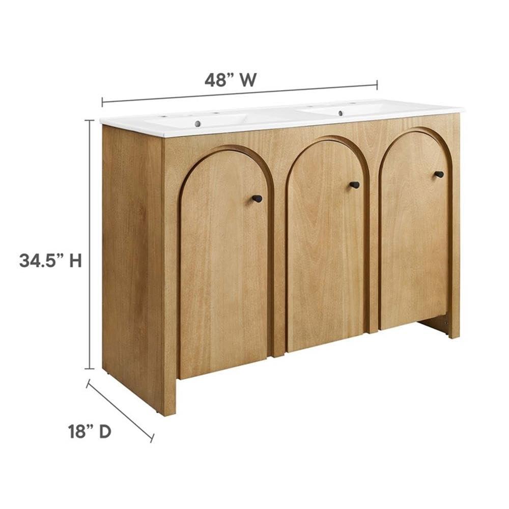 Appia 48" Oak White Double Sink Bathroom Vanity