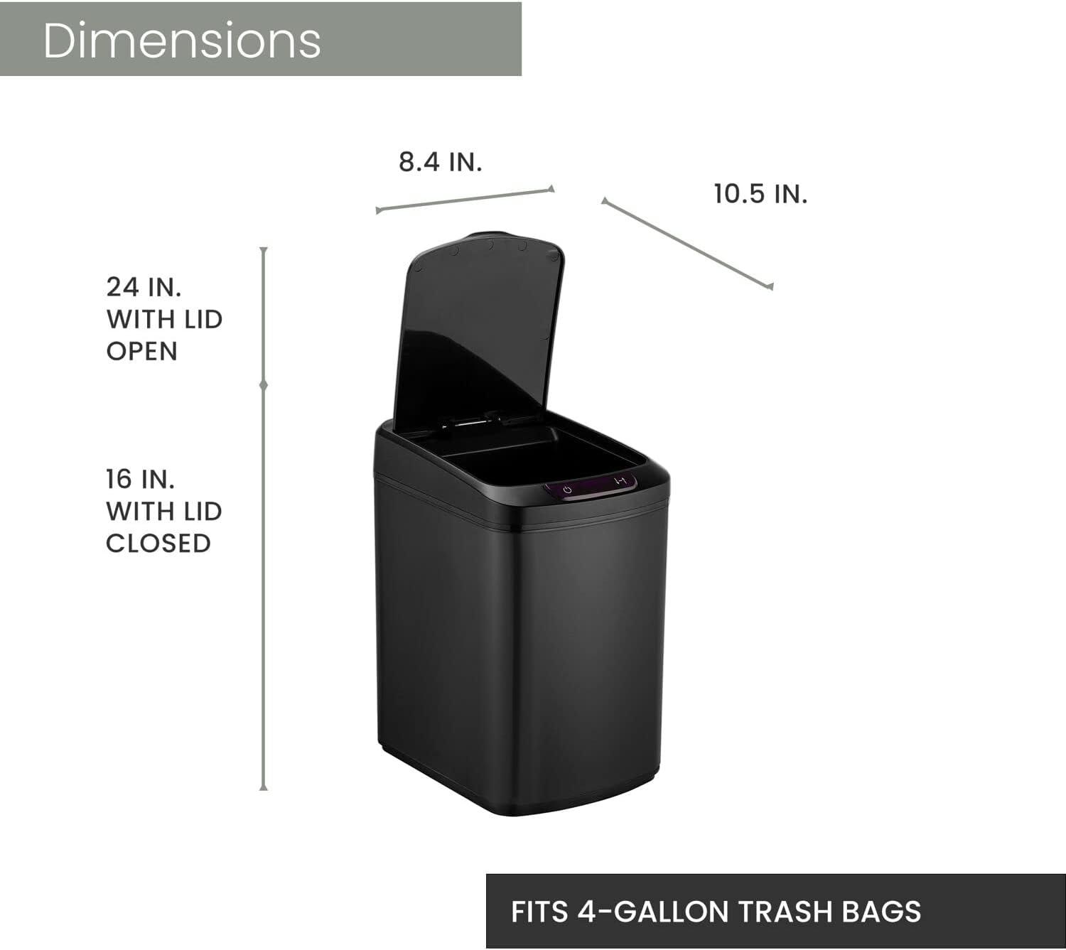 Hanover Steel Motion Sensor Waste Basket - 3.2 Gallons