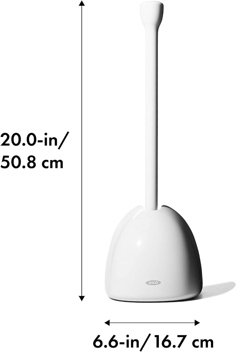 White Manual Toilet Plunger with Cover Set