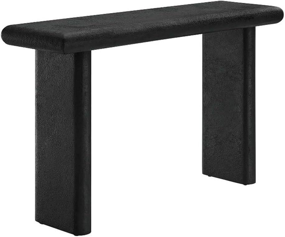 Modway Relic Modern Wood & Cement Concrete Console Table in Black