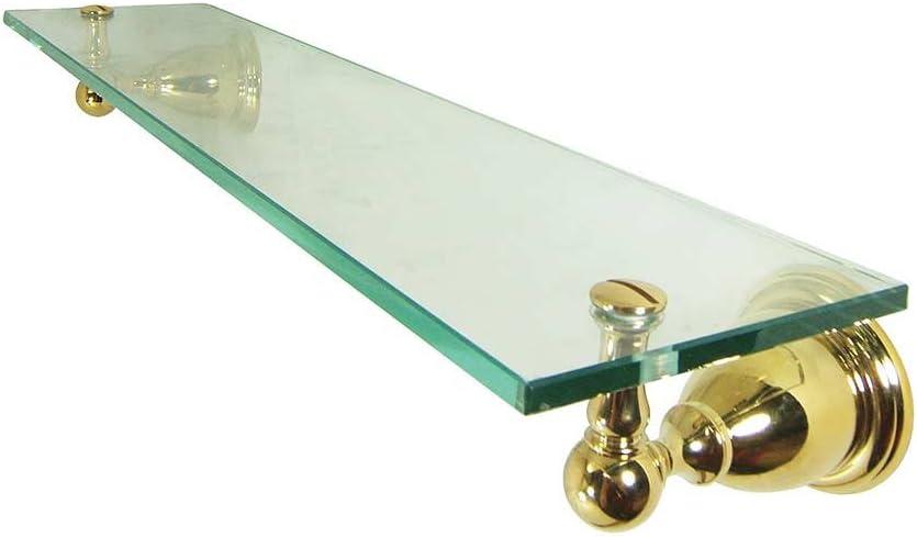 Elegant Brass and Glass Bathroom Wall Shelf
