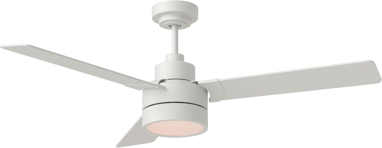 Matte White 52" Ceiling Fan with LED Light and Remote