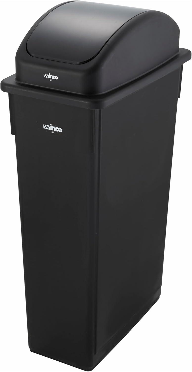 Black Rectangular Plastic Trash Can Cover, 20.4"