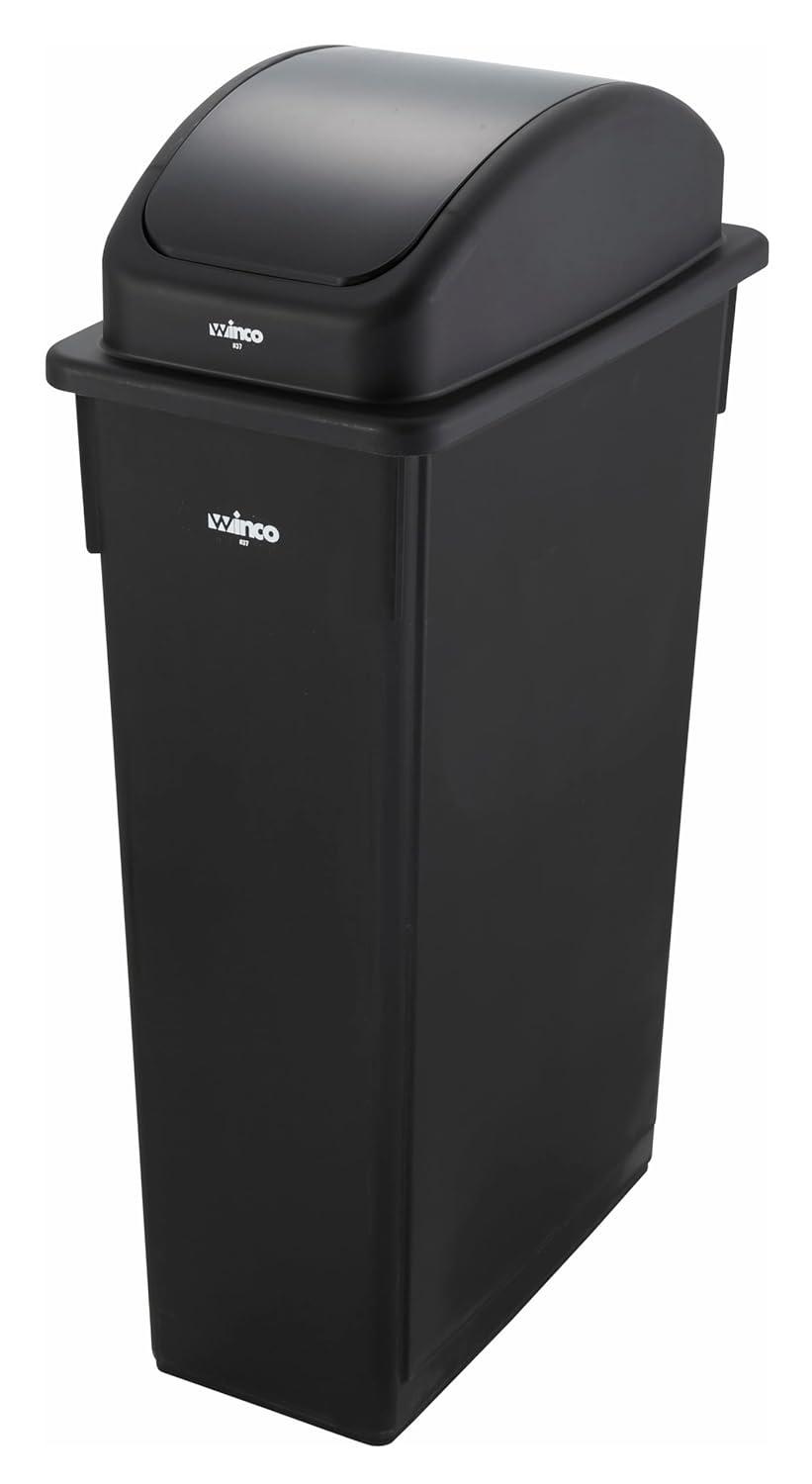 Black Rectangular Plastic Trash Can Cover, 20.4"