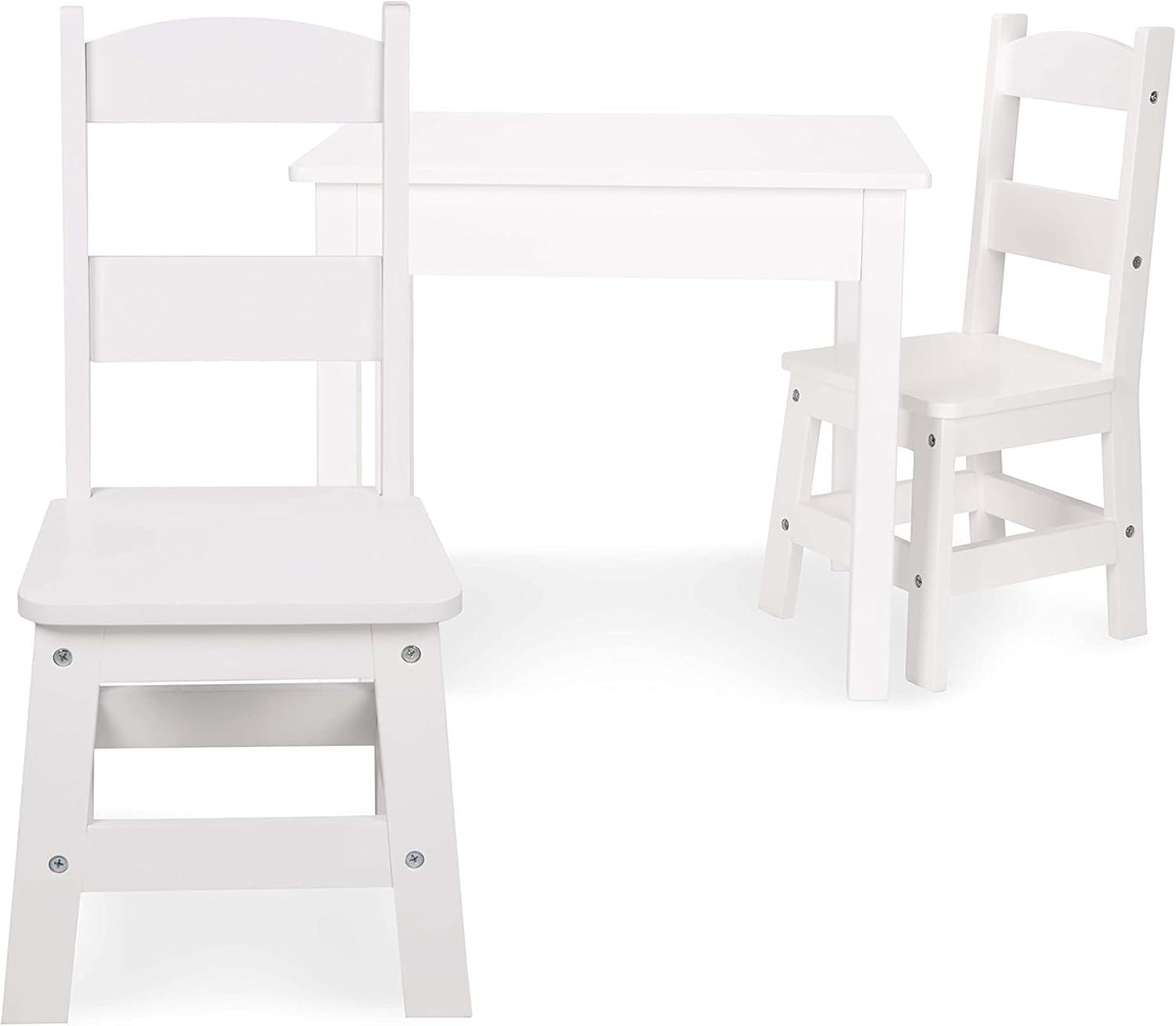 Melissa & Doug Wooden Table and Chairs Set - White