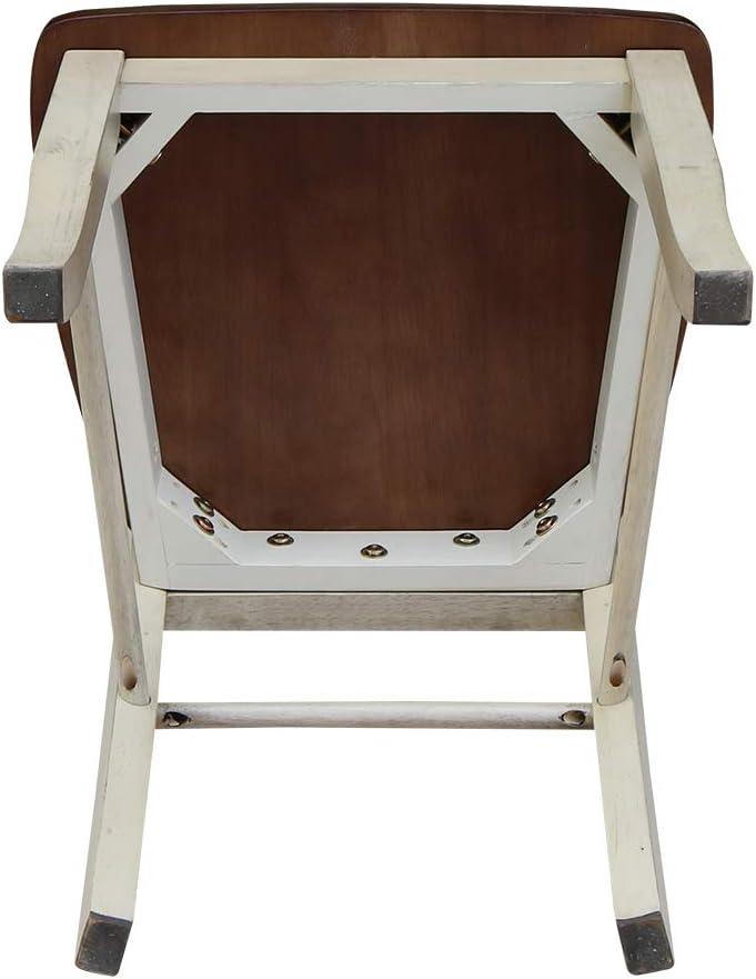 Set of 2 Madrid Ladderback Chairs Antiqued Almond/Espresso - International Concepts: Solid Wood, Unupholstered, Spot Clean