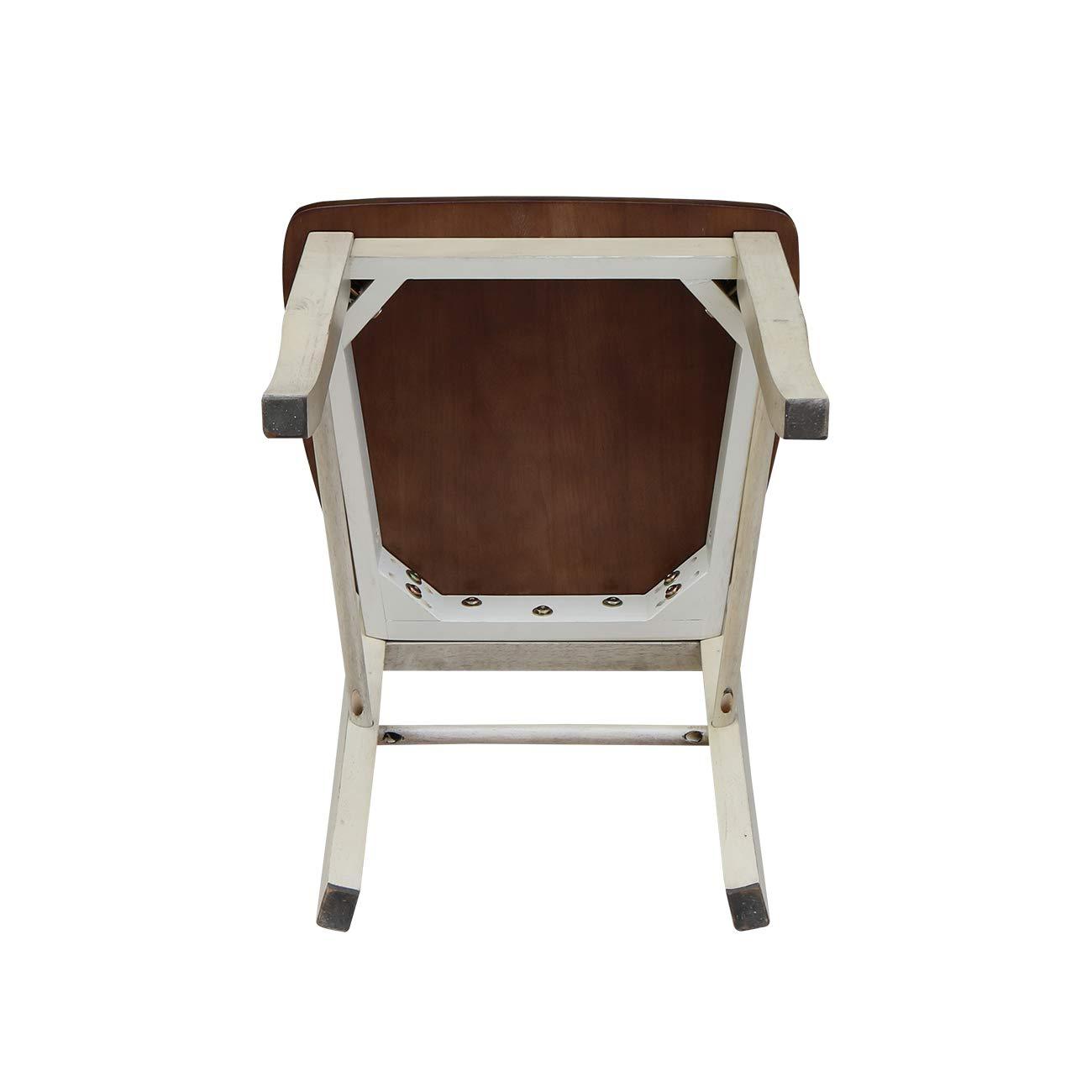 Set of 2 Madrid Ladderback Chairs Antiqued Almond/Espresso - International Concepts: Solid Wood, Unupholstered, Spot Clean