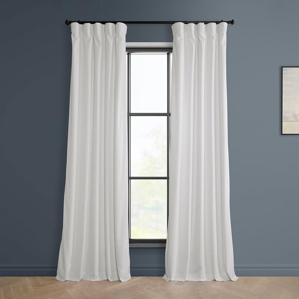 Pillow White Velvet Room-Darkening Curtain Panel 50" x 108"