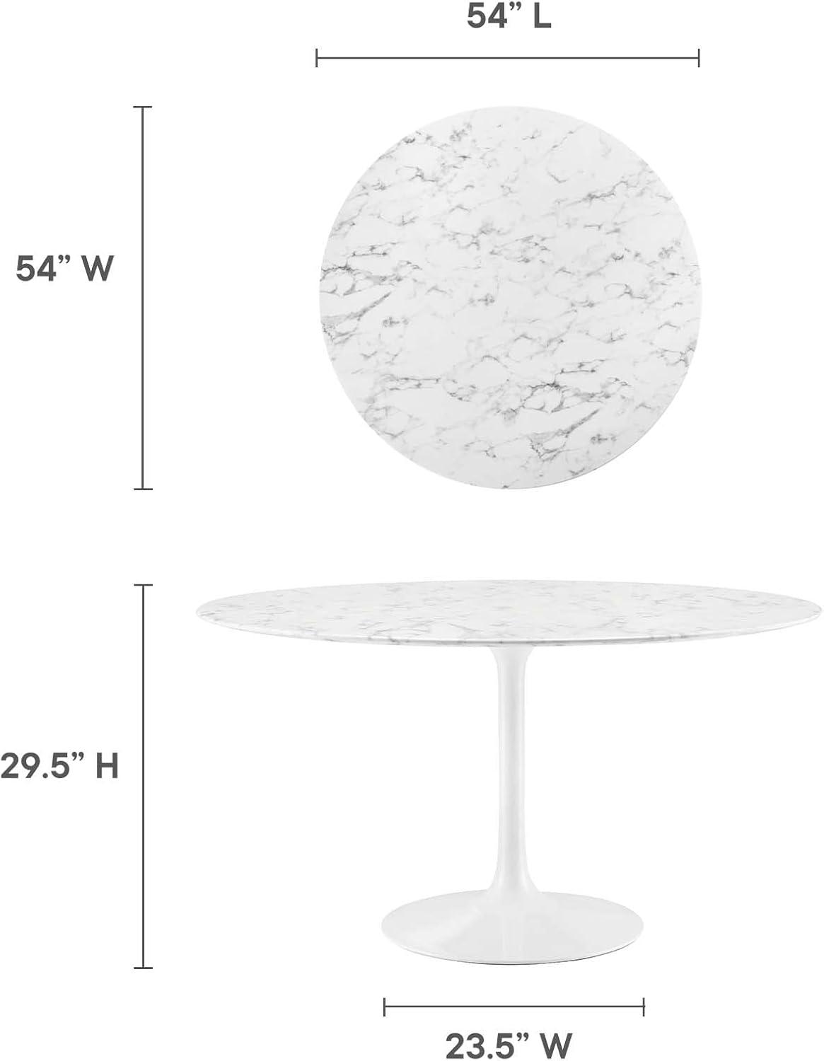 Modway Lippa Oval Artificial Marble Dining Table