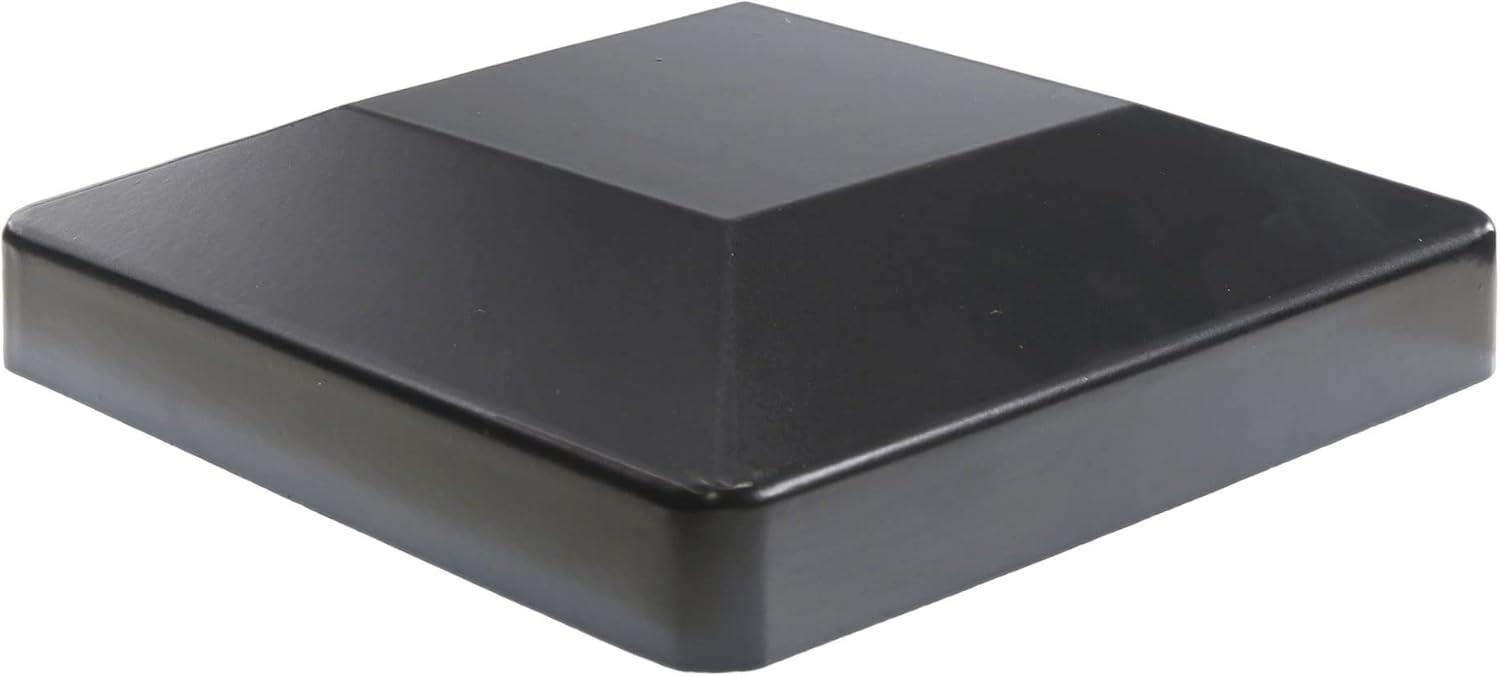 Plum Fittings 6" x 6" Square Black Post Cap for Aluminum Fence Posts | Black Post Cap (Single Cap)