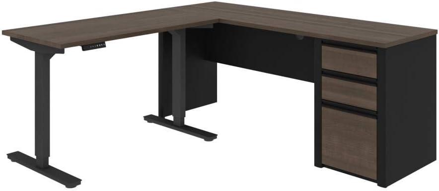Bestar Connexion 2 Piece Standing Desk Set in Antigua and Black