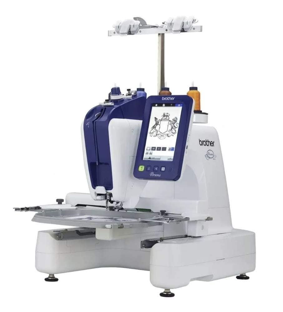 Brother Persona PRS100 Single Needle Embroidery Machine, 63-Piece Thread Set, 20 Bobbins, 100-Piece 75/11 Embroidery Needles, Stabilizer Roll