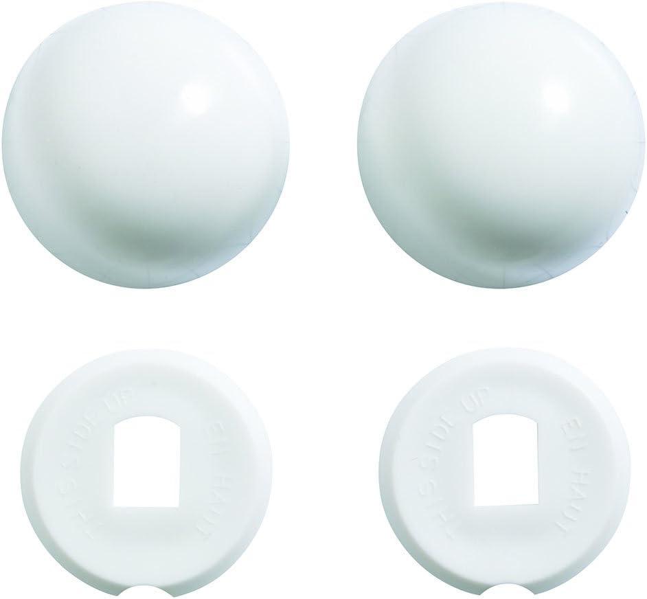 White Plastic Toilet Bolt Cap Kit