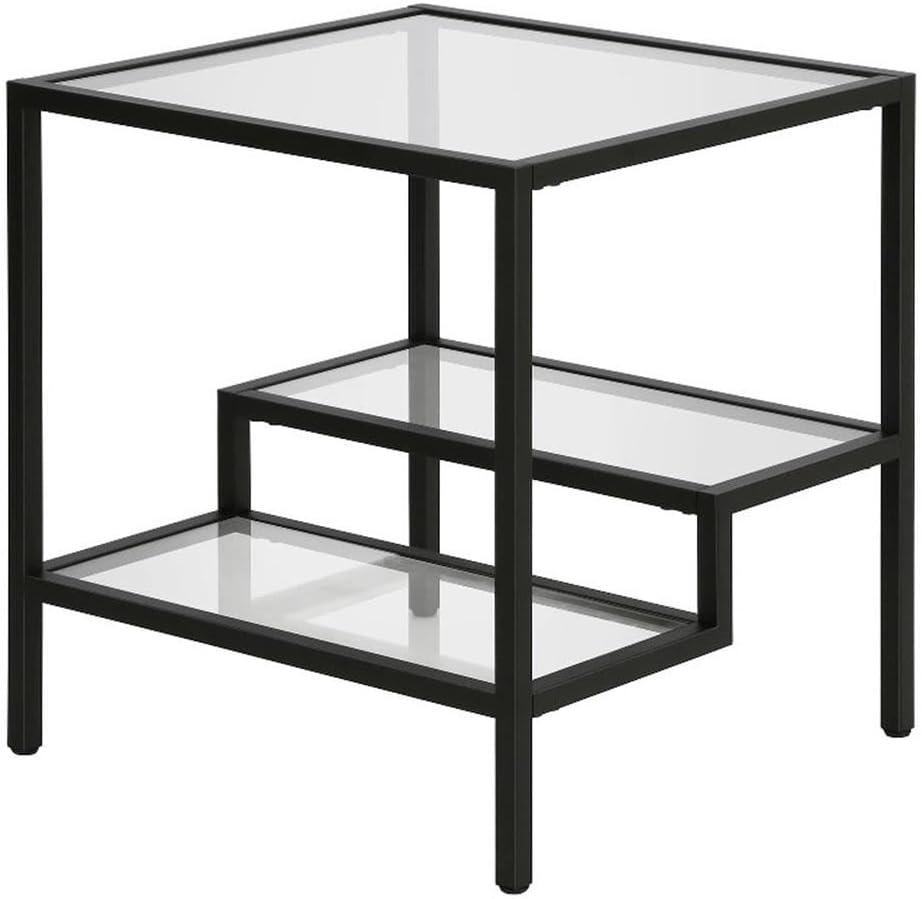 Evelyn&Zoe Lovett 20" Wide Square Side Table, Blackened Bronze