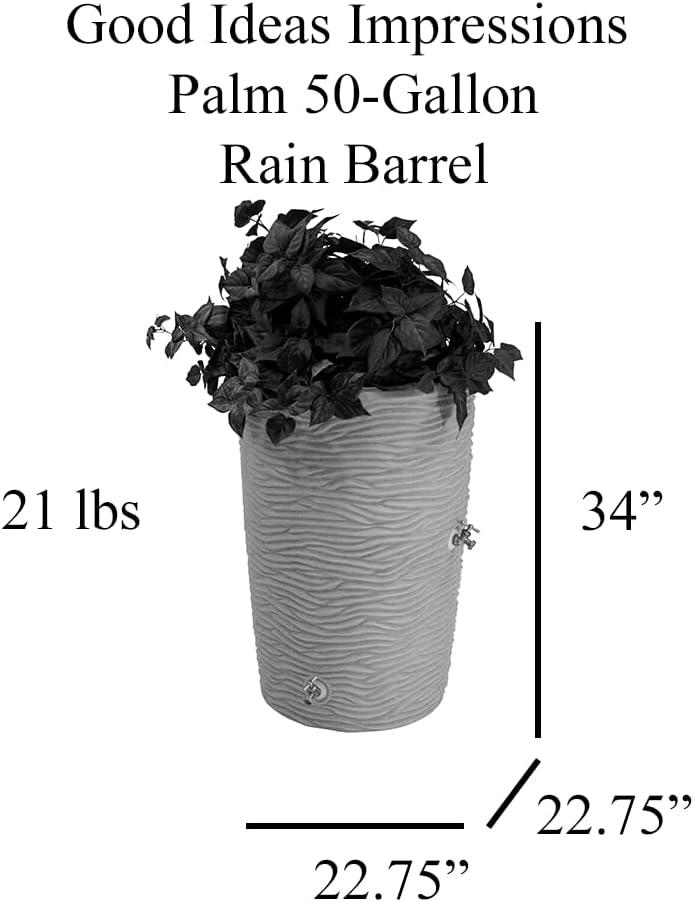 Good Ideas 50 Gallons Plastic Drainable Planter Rain Barrel