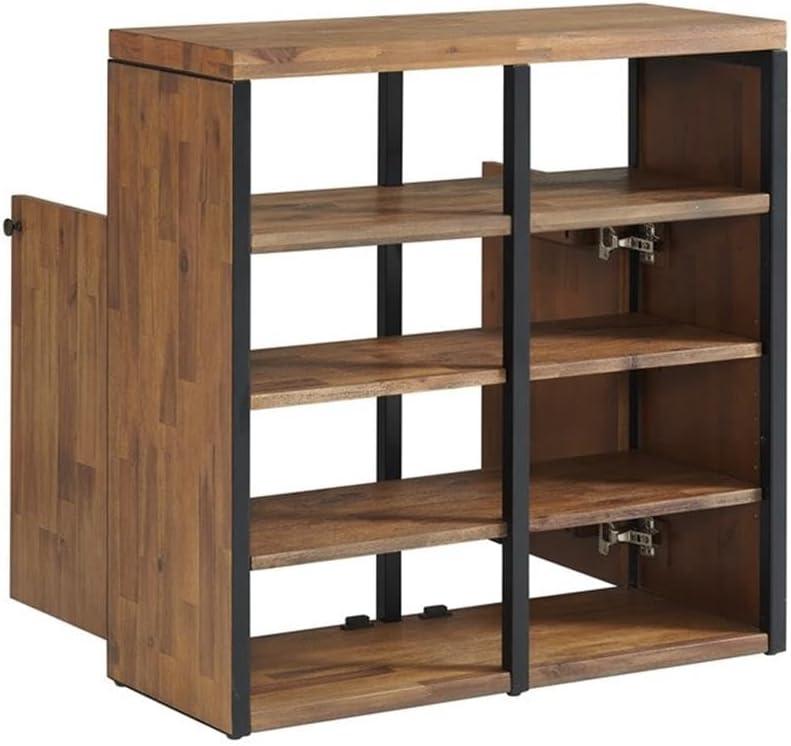 Alaterre Lloyd 31" Wide Rustic Industrial Metal Frame Shoe Storage Cabinet