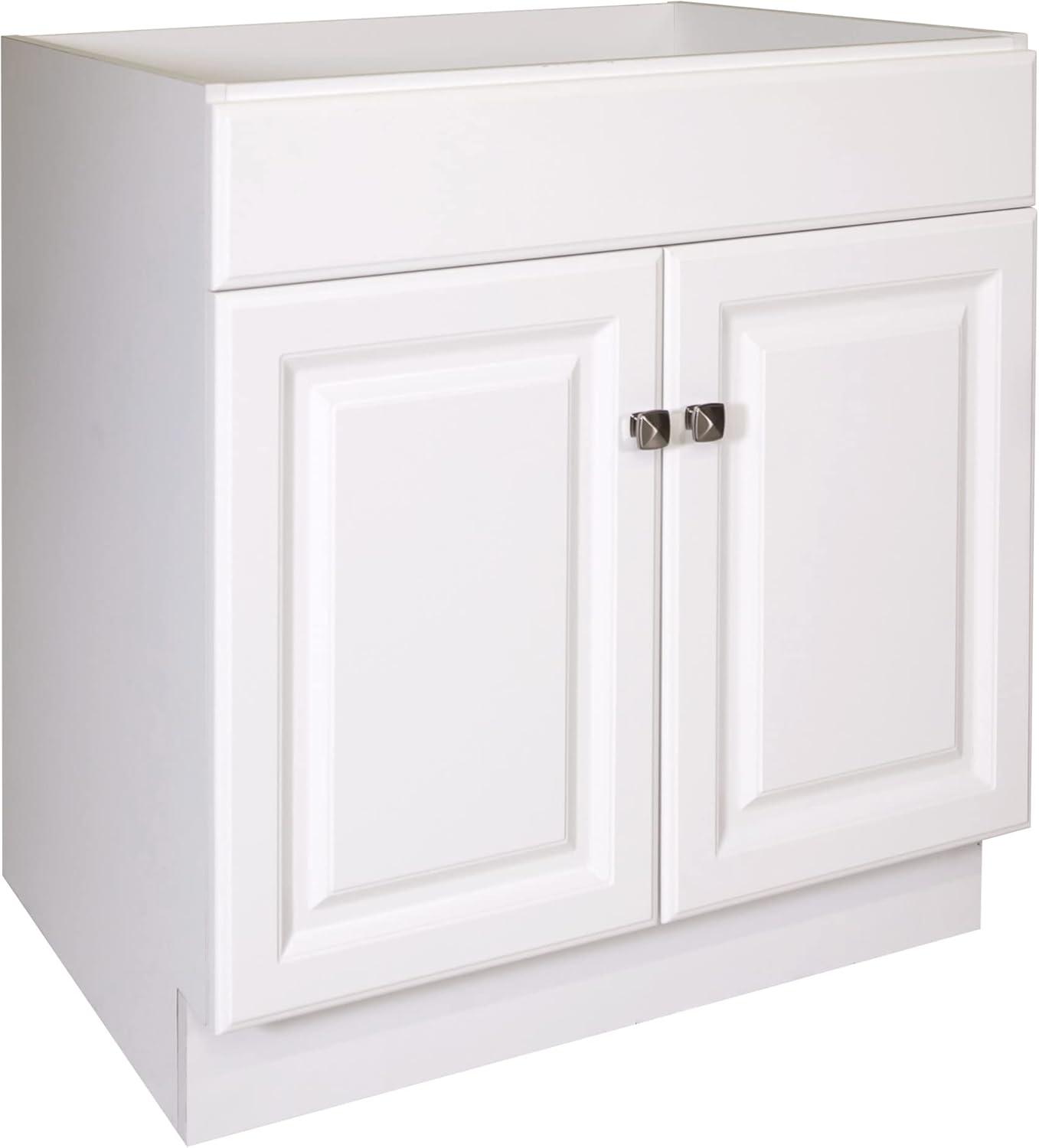 Wyndham 30" White MDF Freestanding Bathroom Vanity Cabinet