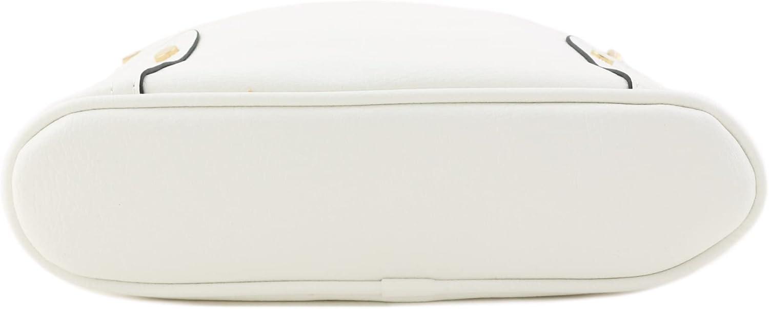 White Faux Leather Triple Zip Crossbody Bag