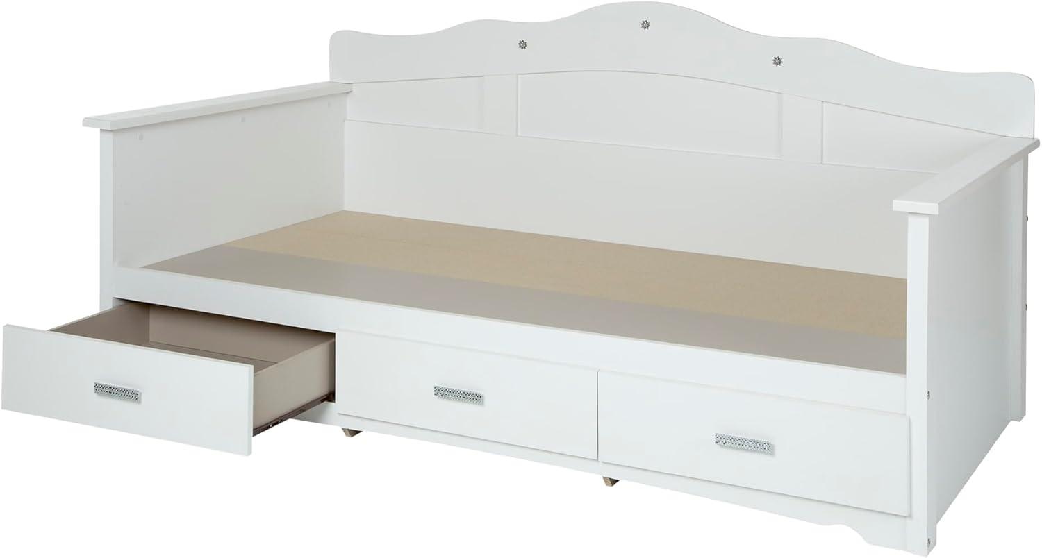 Twin Tiara Kids' Daybed with Storage   Pure White  - South Shore