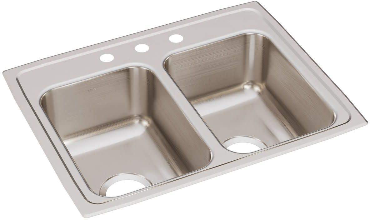 Lustertone 25" L x 19.5" W Double Basin Drop-In Kitchen Sink