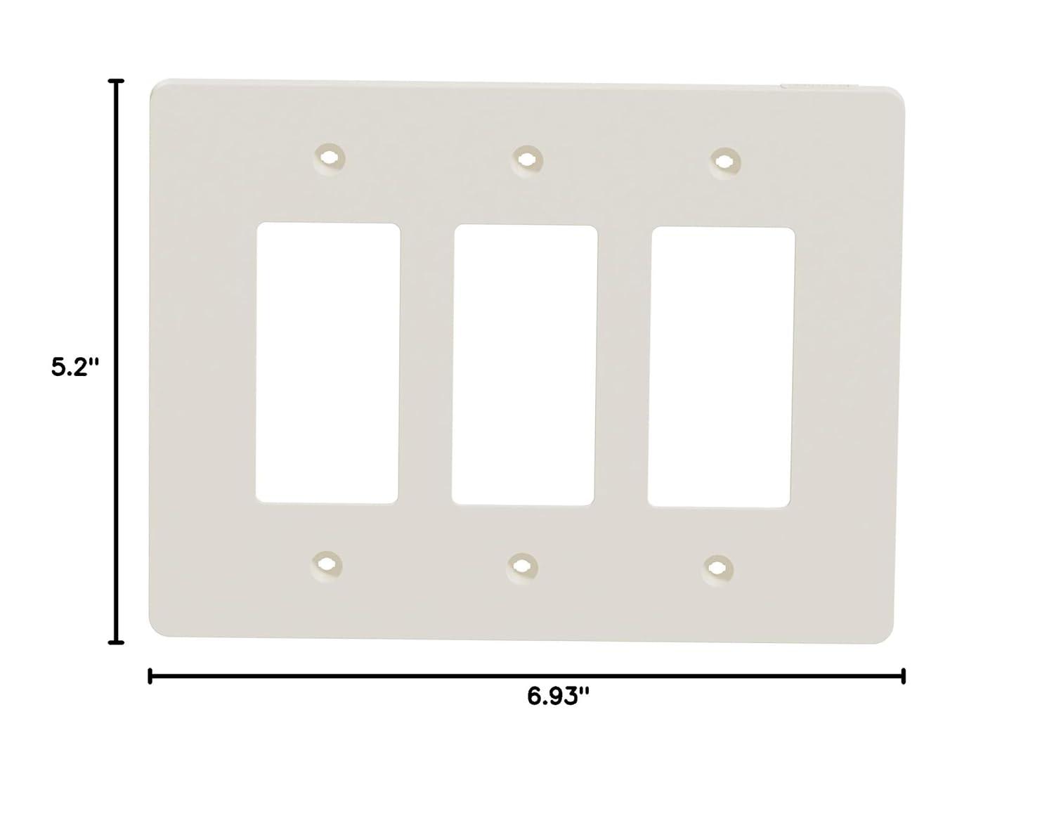 Almond 3-Gang Smooth Plastic Wall Plate