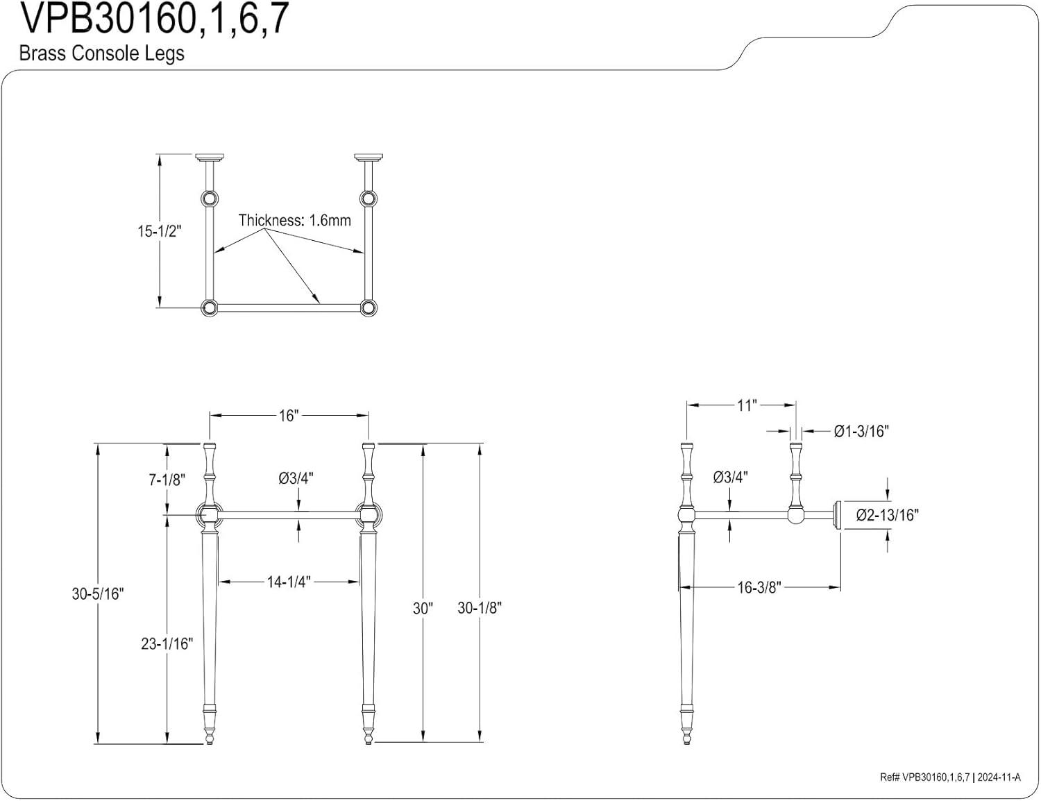 Kingston Brass Kingston Brass Edwardian Brass Console Sink Legs