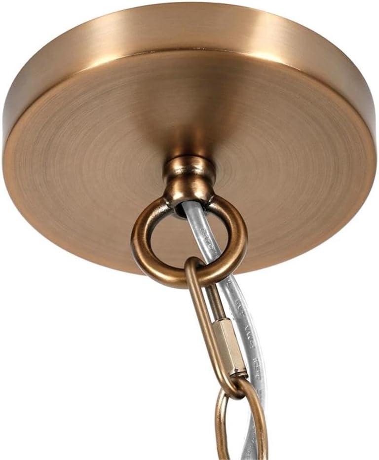 Evelyn&Zoe 11" Brushed Brass Finish Metal/Glass Pendant