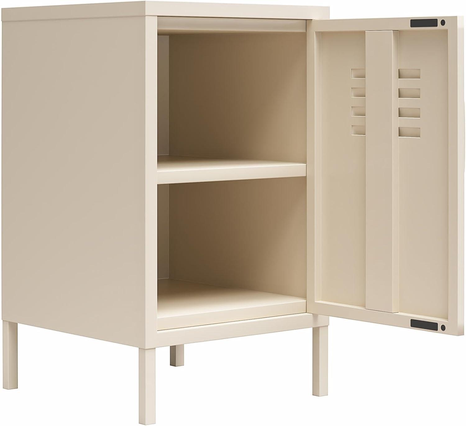 Cache Metal Locker End Table with Storage