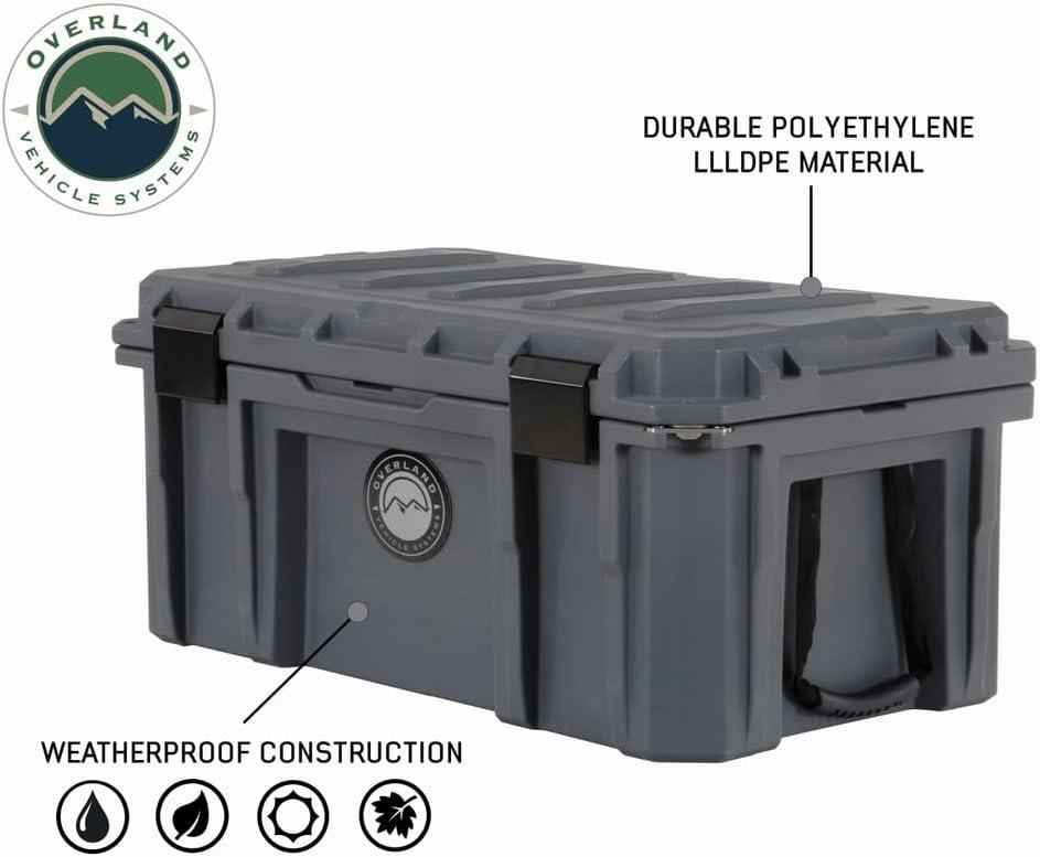 Overland Vehicle Systems 40100011 Dry Box with Drain & Bottle Opener, Dark Grey - 23.75 gal