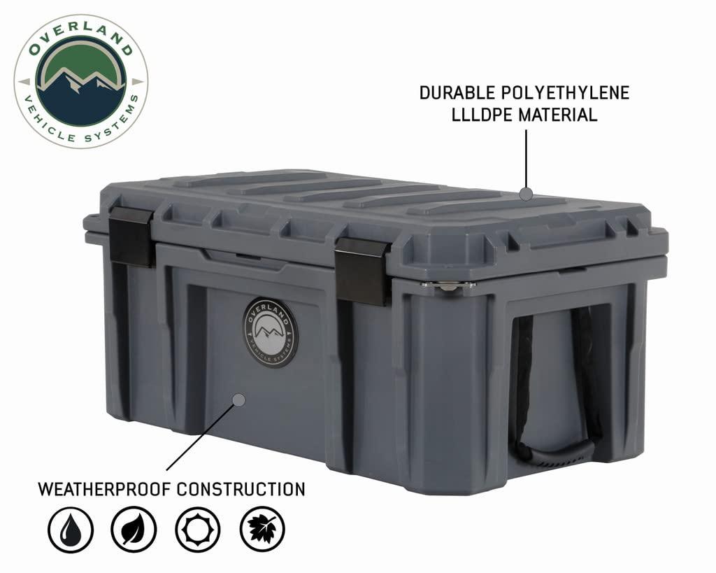 Overland Vehicle Systems 40100011 Dry Box with Drain & Bottle Opener, Dark Grey - 23.75 gal