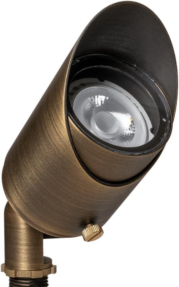 Bronze Cast Brass Adjustable Outdoor Spotlight with Warm White LED