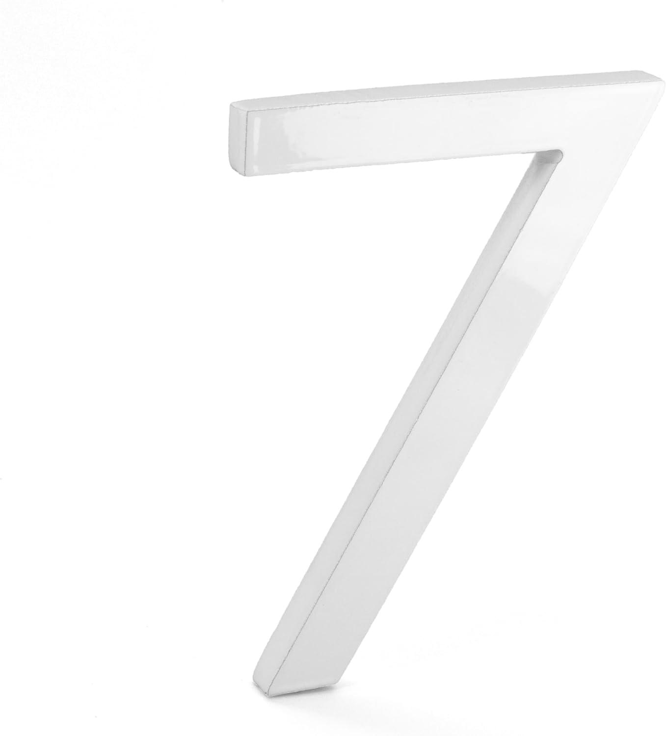 8" White Aluminum Floating House Number