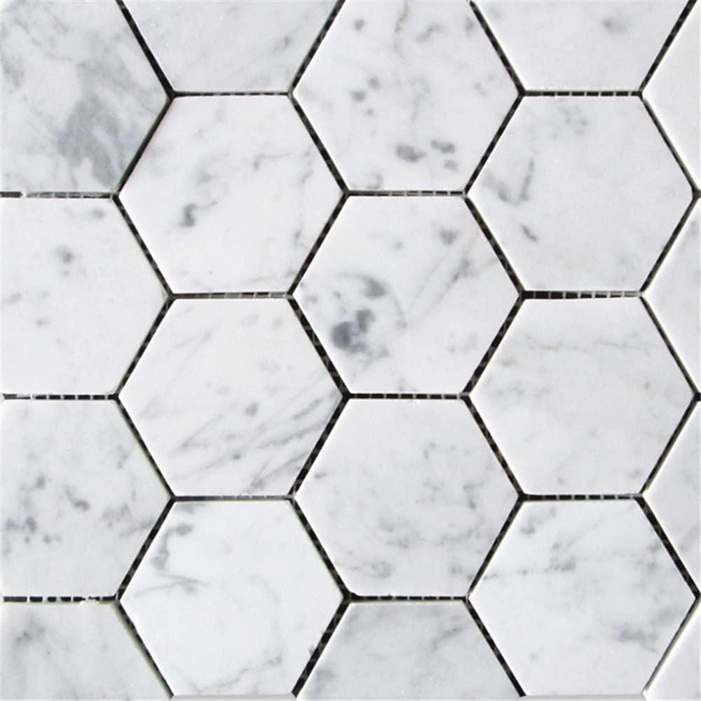 Carrara White Marble Hexagon Mosaic Tile for Bathroom and Outdoor