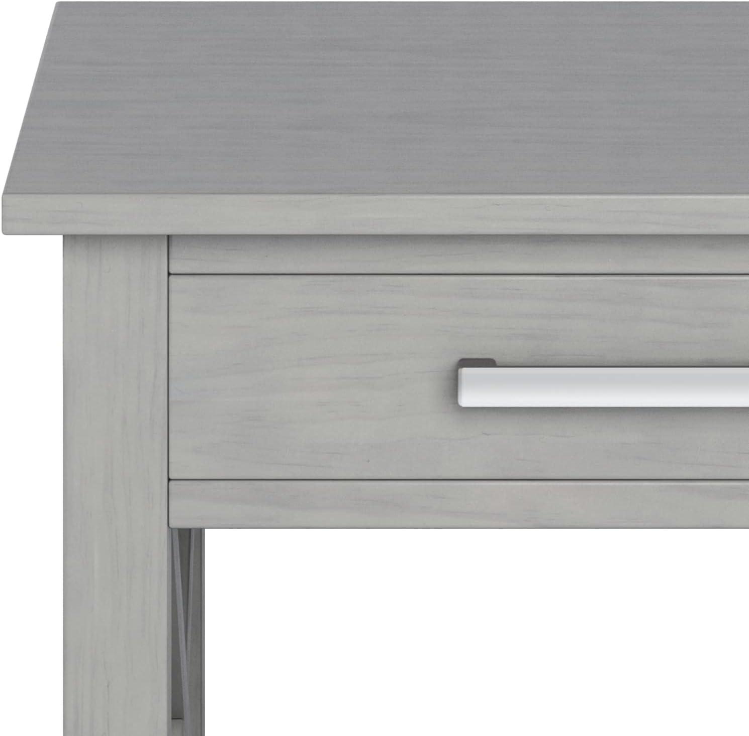 Kitchener SOLID WOOD 21" Wide Square Contemporary End Side Table in Fog Gray