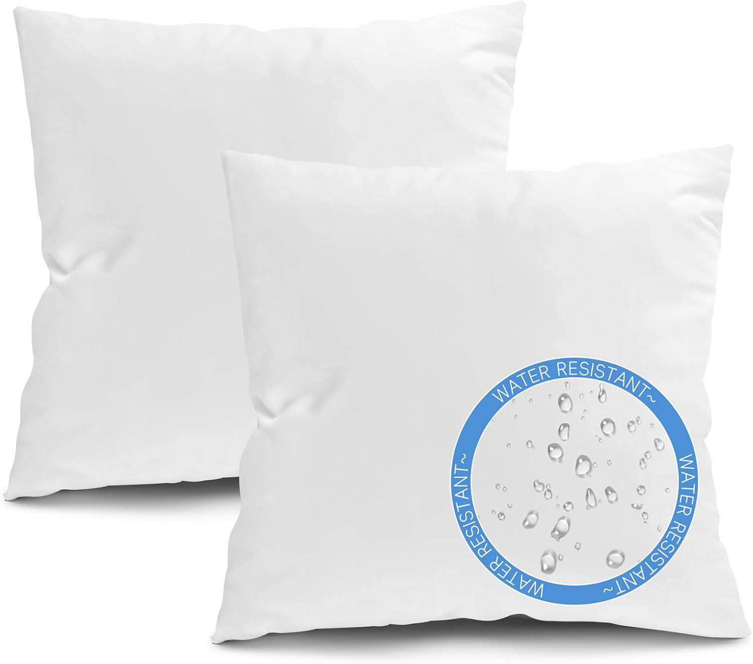 22x22 White Waterproof Outdoor Square Pillow Set