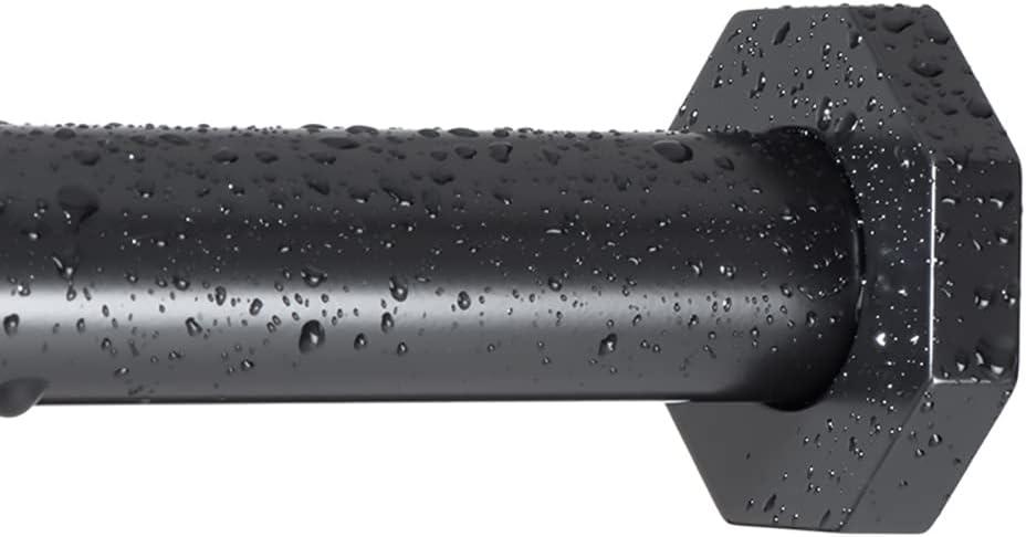 Ivilon Tension Curtain Rod - Spring Tension Rod for Small Windows or Shower, 16 to 24 Inch. Black