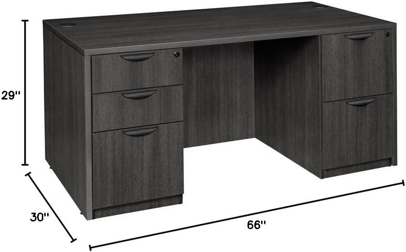Regency Legacy Office Desk with Double Full Pedestal