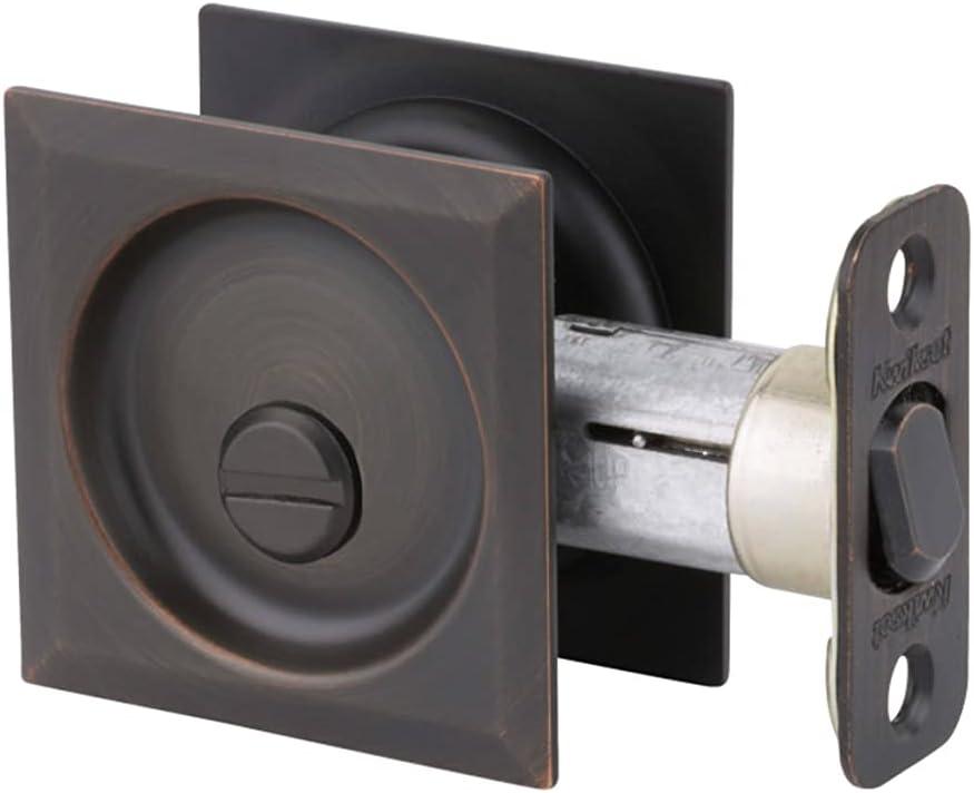 Kwikset 335Sqt Square Privacy Bed/Bath Pocket Door Lock - Black