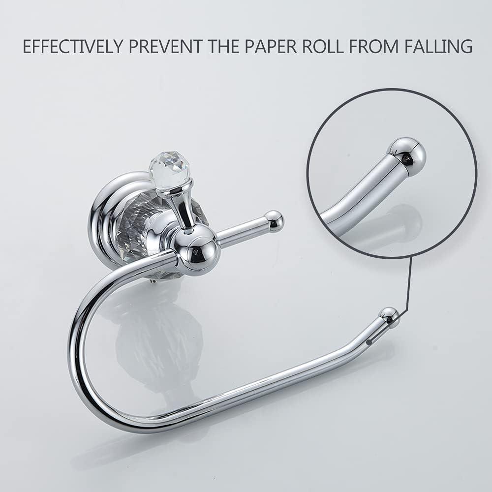 Crystal Series Polished Chrome Brass Toilet Paper Holder