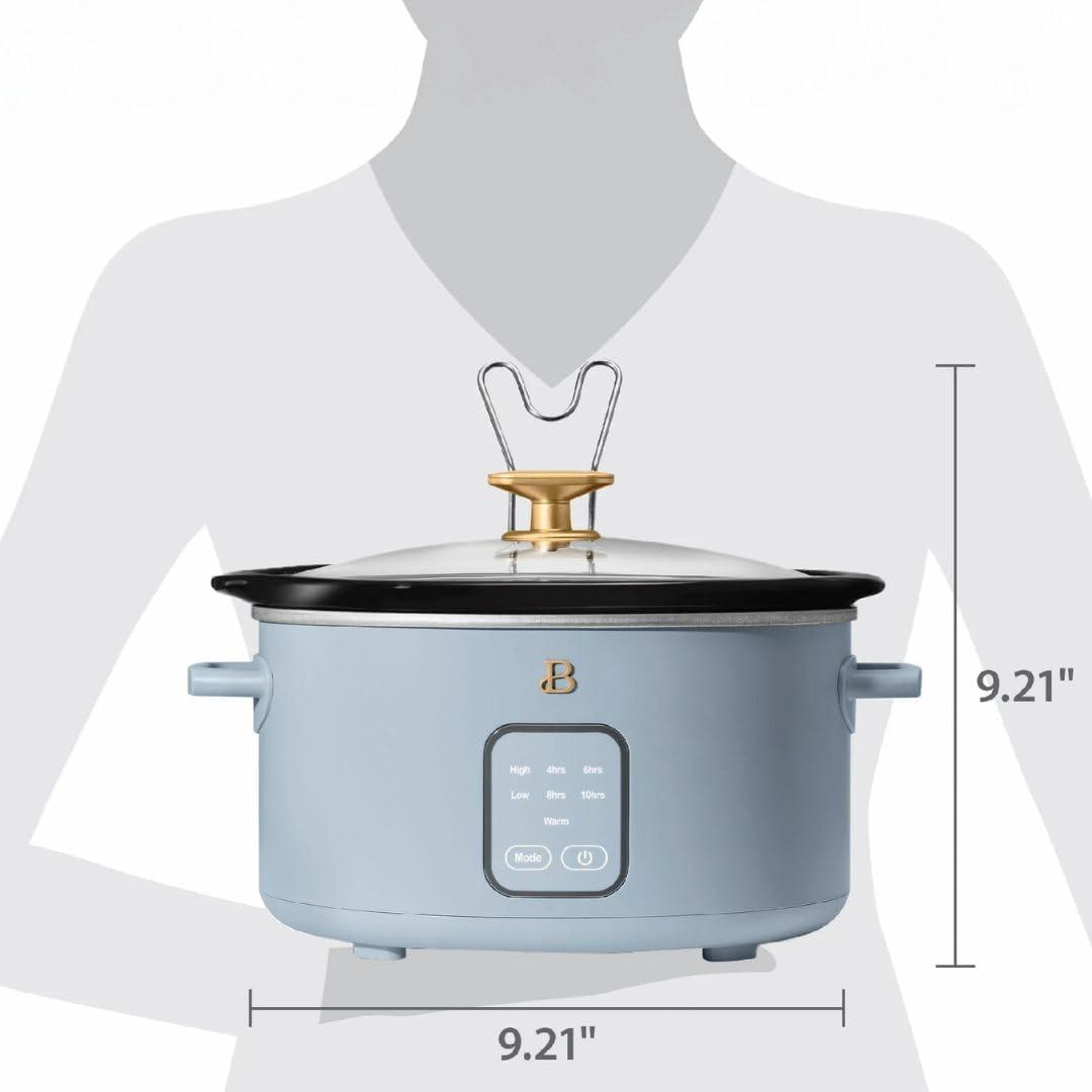 Beautiful 4Qt Slow Cooker with Touch-Activated Display, White Icing by Drew Barrymore