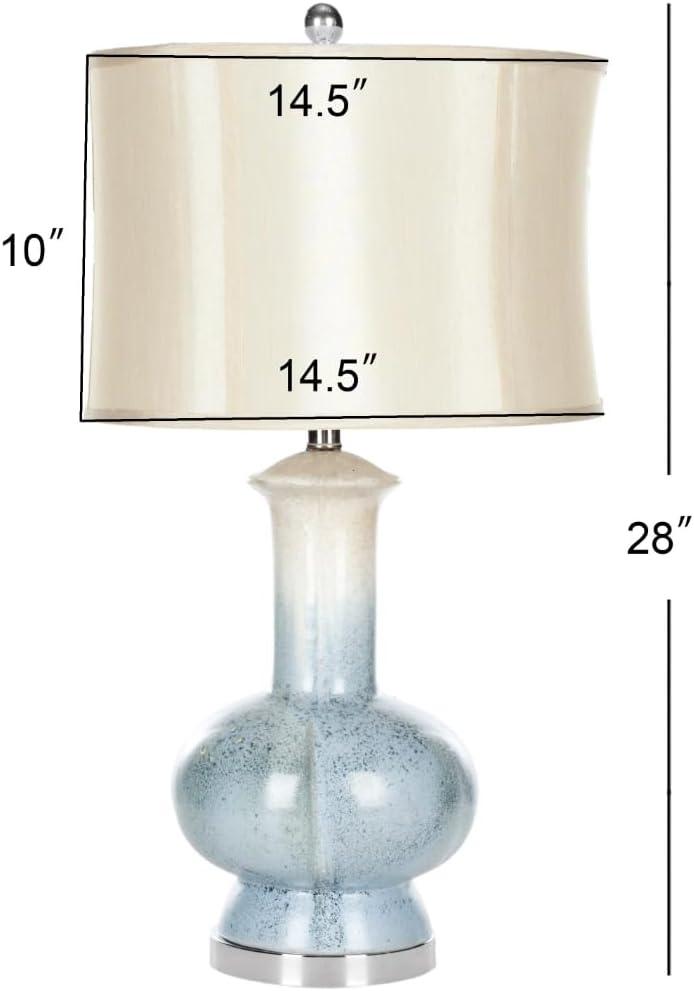 Leona Ceramic Table Lamp - Cream/Blue - Safavieh