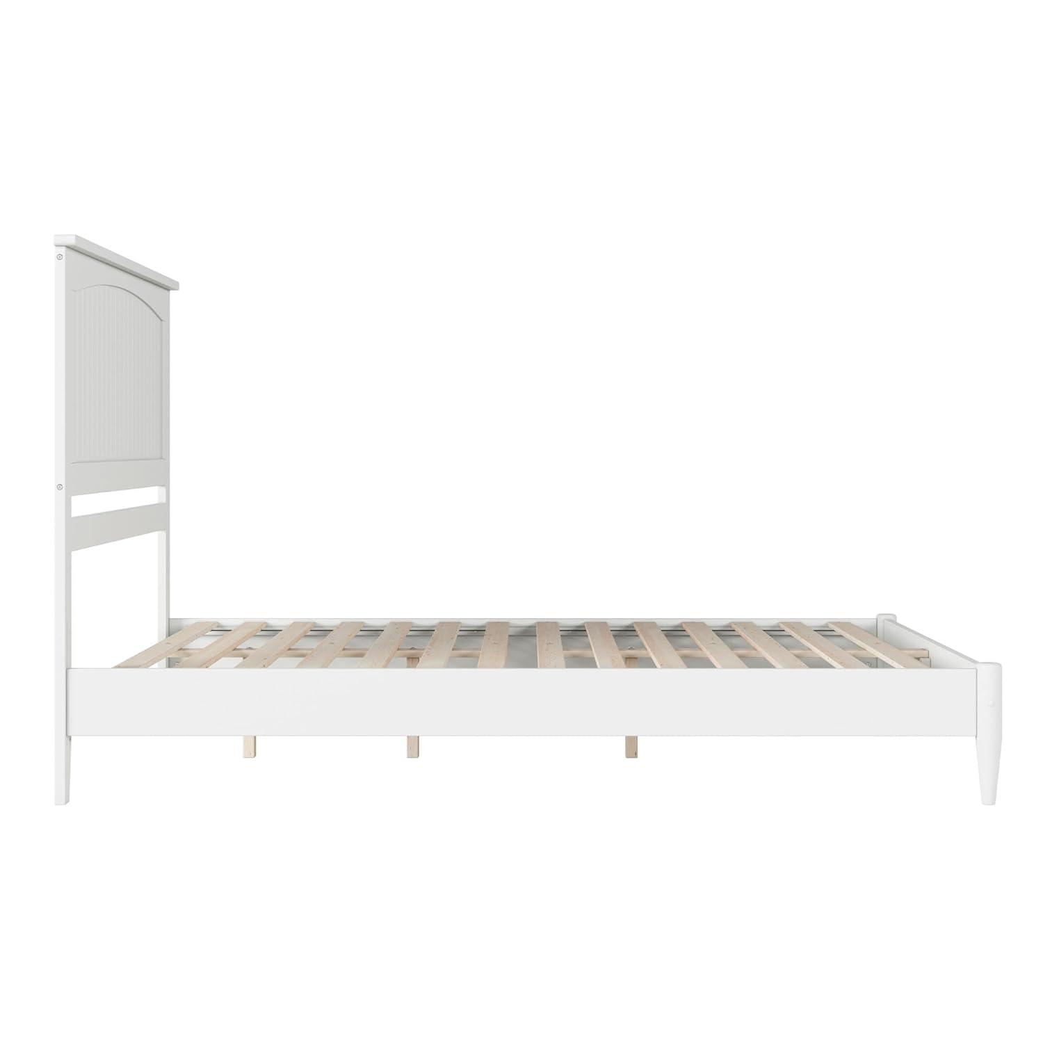 AFI Naples Queen Solid Wood Low Profile Platform Bed, White