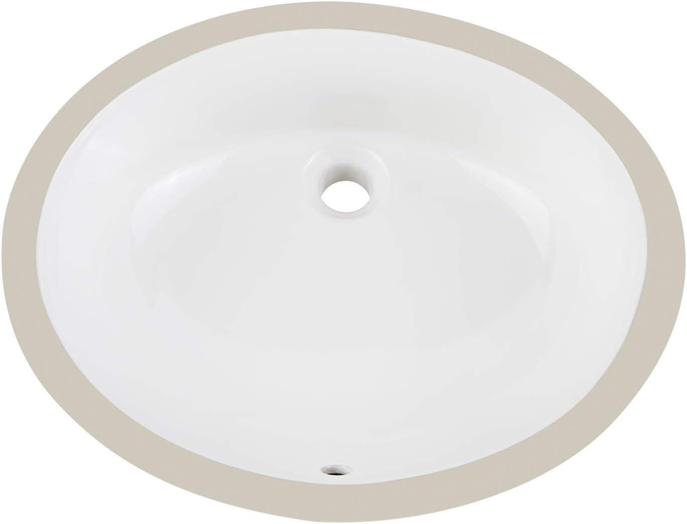 19" Mangrove Oval Porcelain Undermount Bathroom Sink