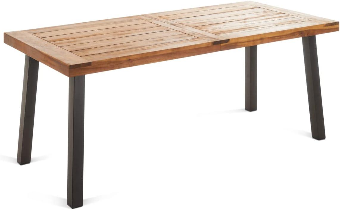 Spanish Bay 69'' Acacia Wood Outdoor Dining Table with Teak Finish
