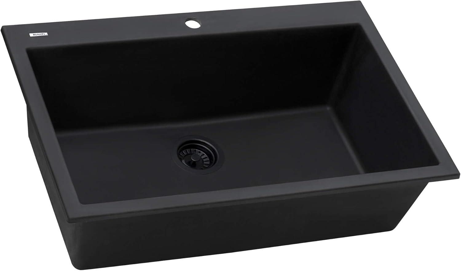 Ruvati 33 x 22 inch epiGranite Drop-in Topmount Granite Composite Kitchen Sink