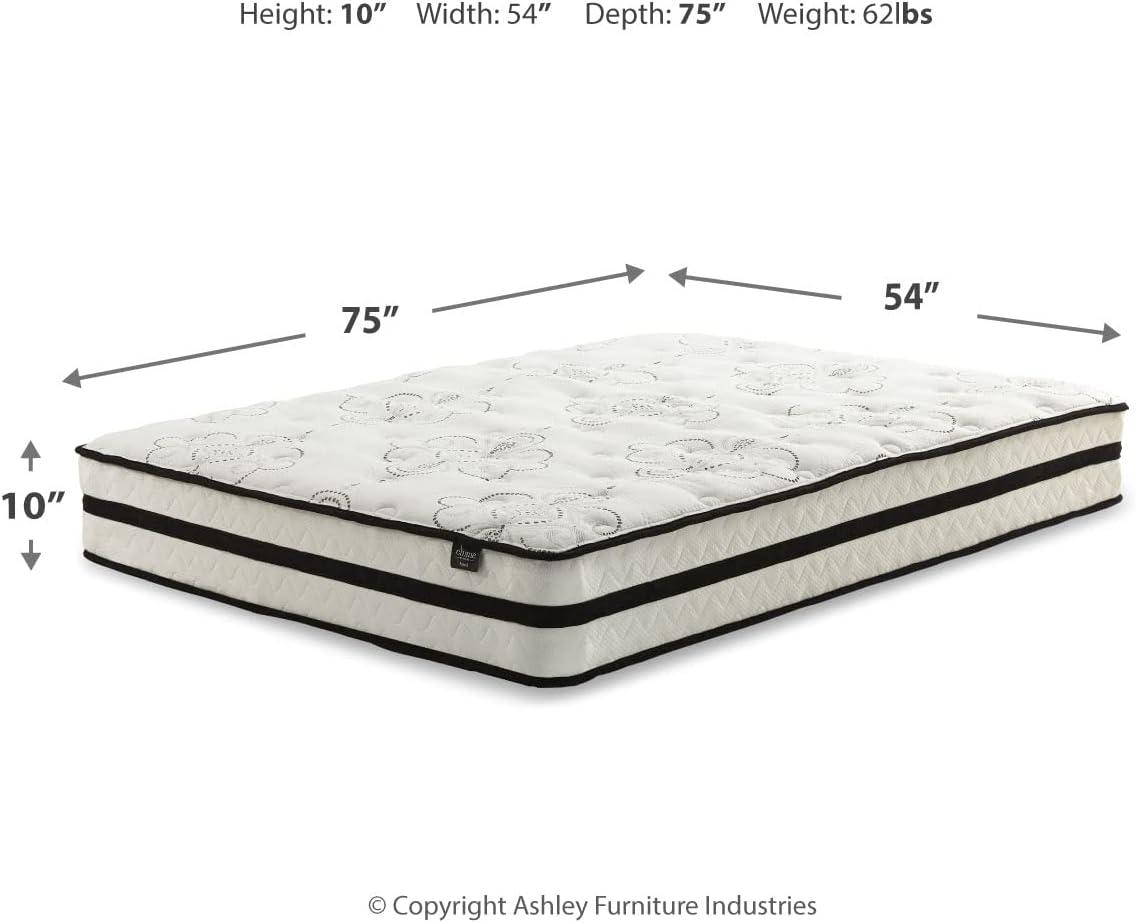 Signature Design by Ashley Full Size Chime 10 Inch Medium Firm Hybrid Mattress with Cooling Gel Memory Foam