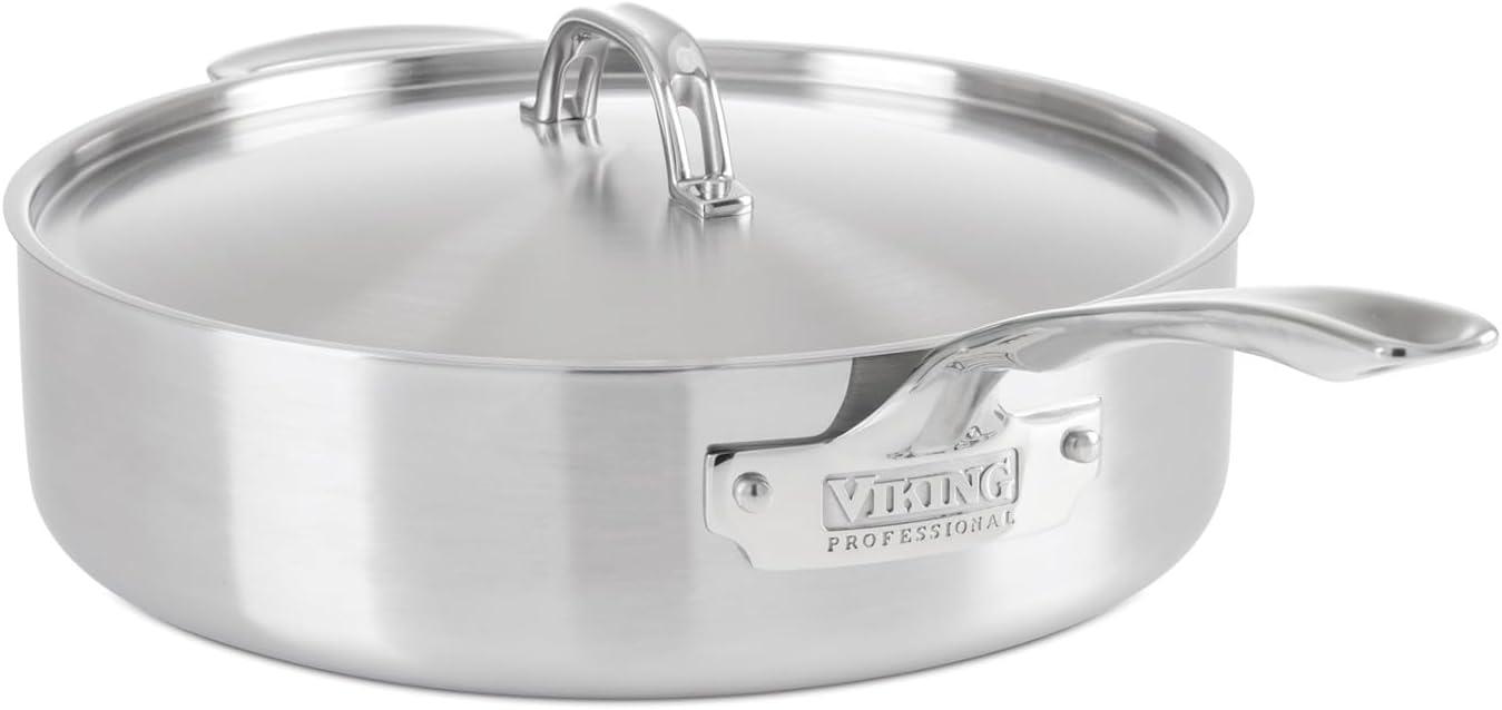 Viking Professional 6.4 Qt Stainless Steel Saute Pan with Lid