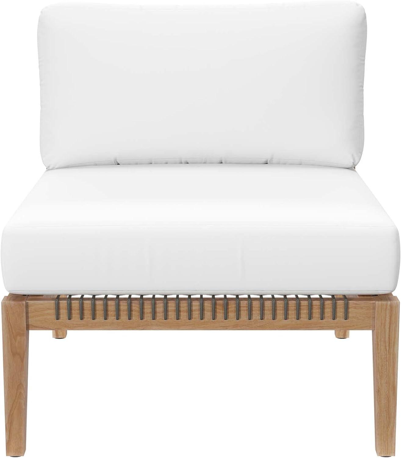 Modway Clearwater Outdoor Patio Teak Wood 6-Piece Sectional Sofa