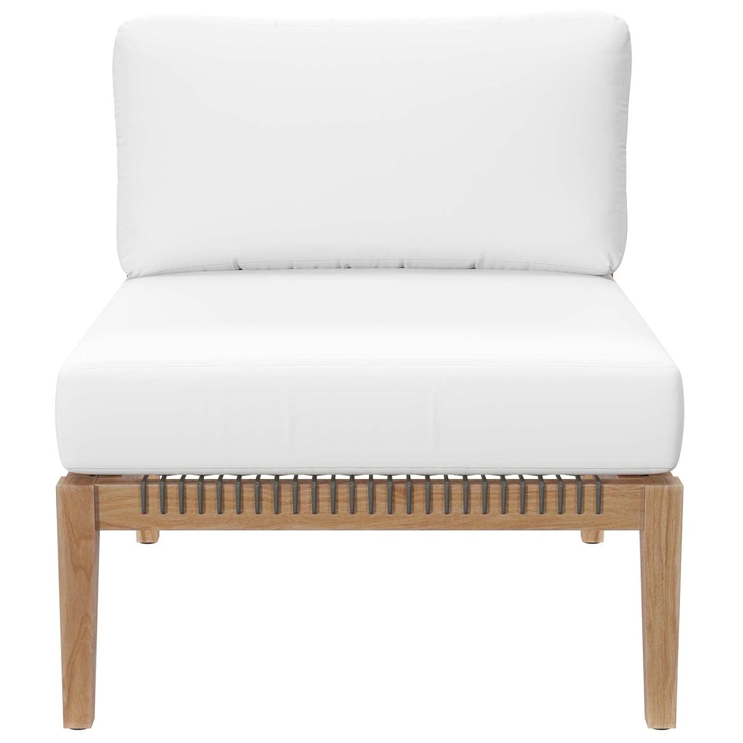 Modway Clearwater Outdoor Patio Teak Wood 6-Piece Sectional Sofa
